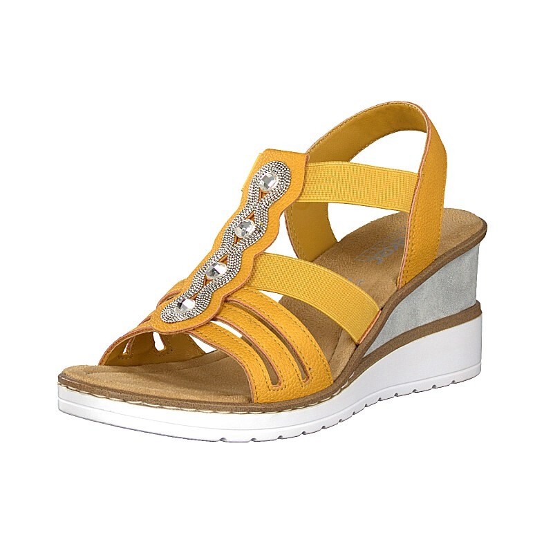 Sandalias Cunha Rieker V3572-68 Para Mulher - Amarelas